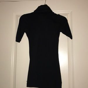 Black short sleeve turtle neck